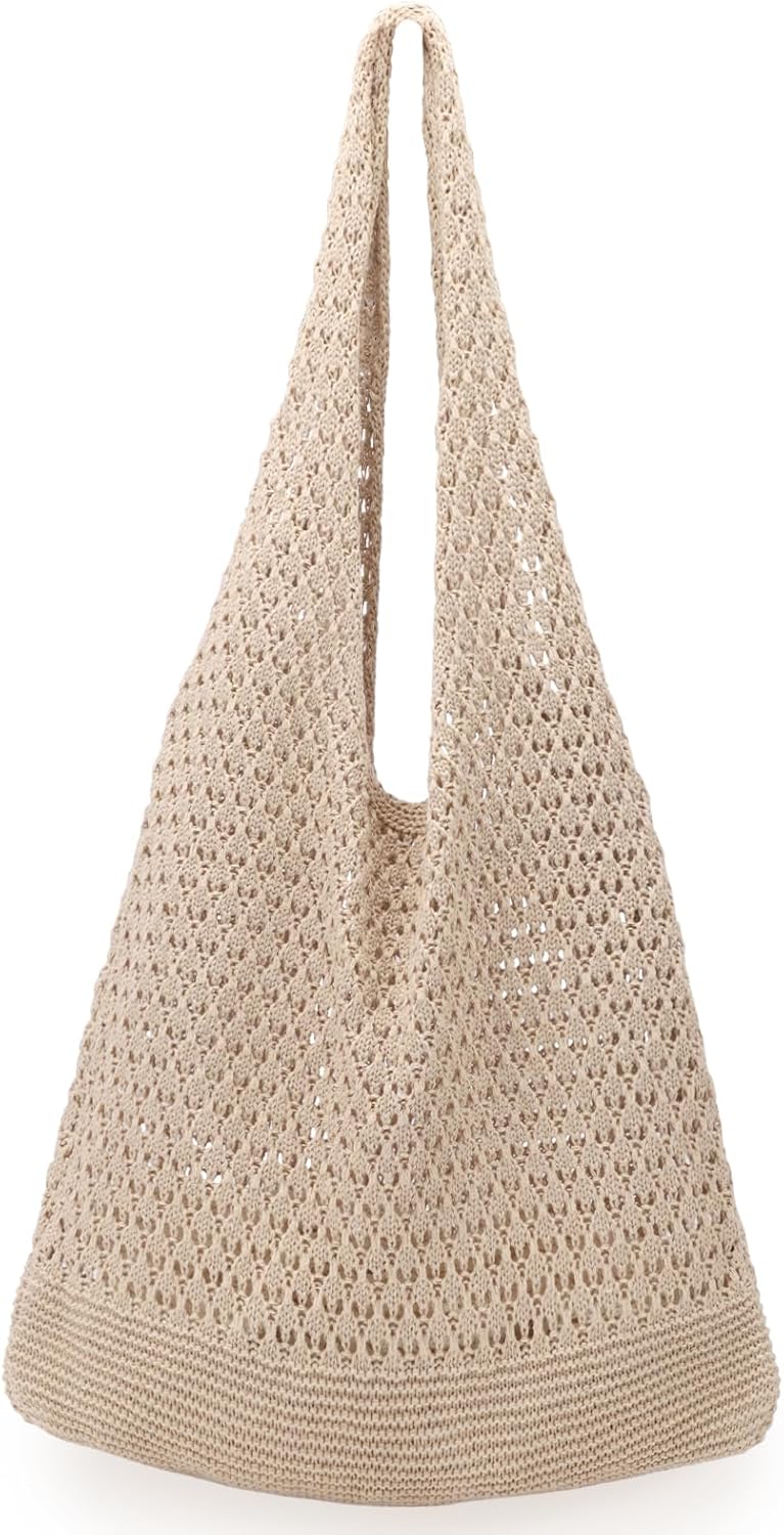 Crochet Bags for Women - Summer Beach Tote, Aesthetic Hippie Knit Bag