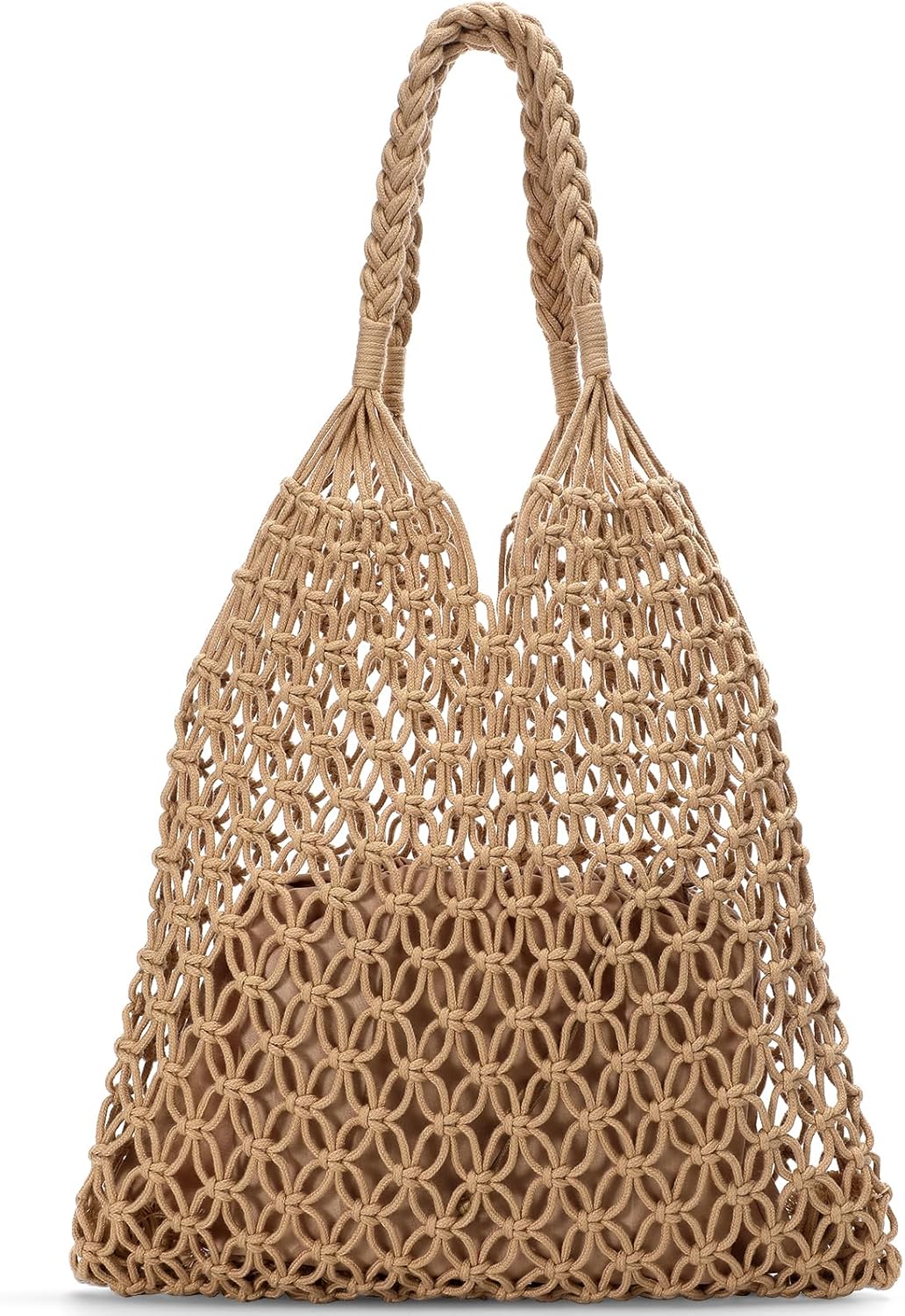 Crochet Beach Bags for Women - Women Beach Handmade Tote Bag, Summer Mesh Hollow Shoulder Bag for Holiday Market