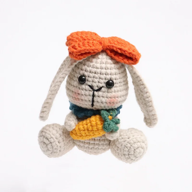 DIY Handmade Long Ears Rabbit Crochet Kit Home Decor Kawaii Cute Knitting Animal Dolls Pendant Keychain Children Toy Gifts-Hookcrafted