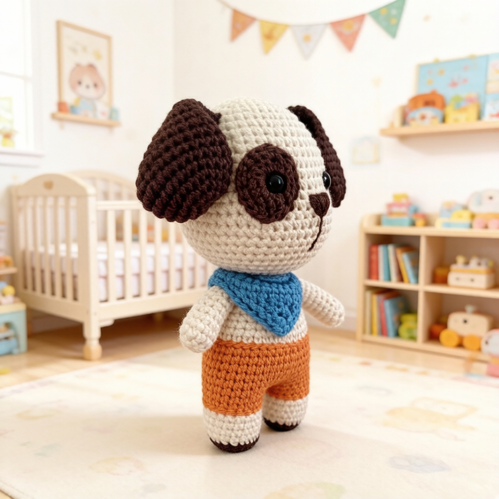 Adorable Puppy Crochet Kit, All-in-One Beginner Crochet Kit for Adults, DIY Amigurumi Dog Plush Toy Craft Set with Full Tools & Tutorial, Perfect for Birthday, Valentine's Day & Holiday Gifts, Cute Home Decoration Ornament-Hookcrafted