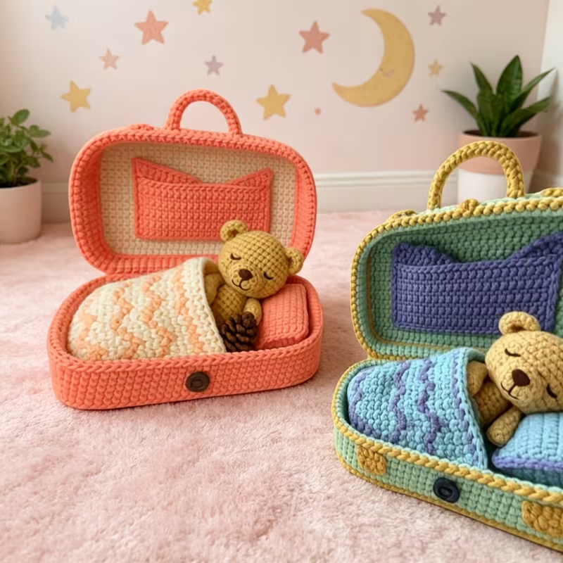 3 Different Color Teddy Bear Crochet Kits, Teddy Bear Crochet Sets in The Box, 1 Complete Crochet Box Teddy Bear with Step-By-Step Text Tutorial PDF File, Multiple Colors to Choose From, Including a Full Set of Crochet Tools