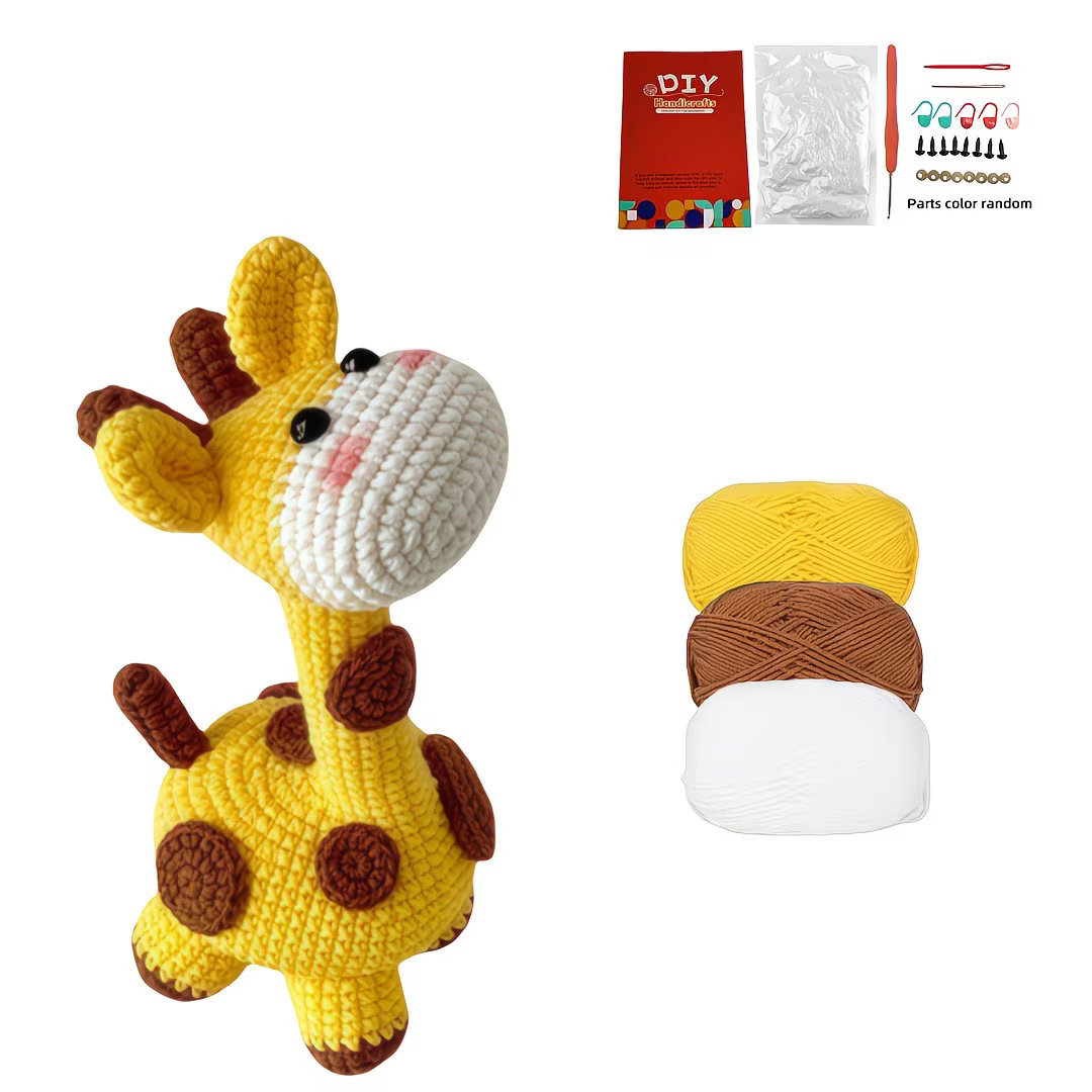 Giraffe Crochet Kit for Beginners | DIY Amigurumi Set with Yarn & Tools | Hookcrafted