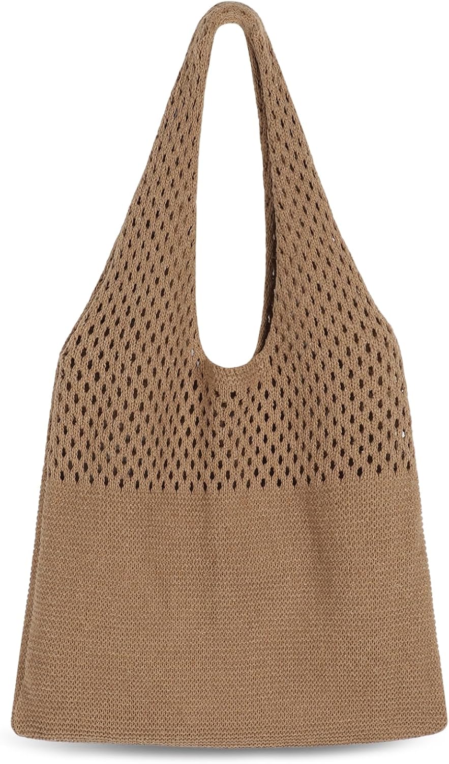 Crochet Tote Bag, Mesh Beach Bag Knit Summer Hobo Bag Vacation Boho Tote Bag for Women