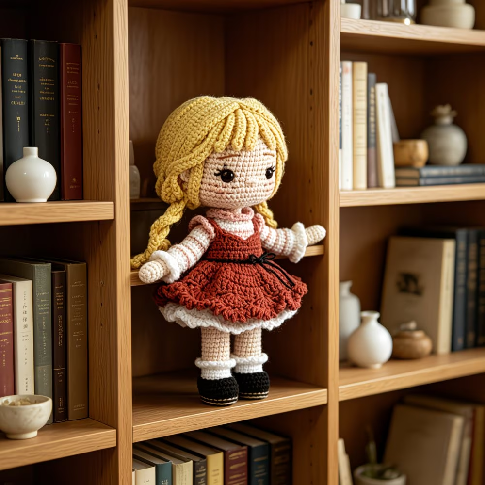 Blonde Girl Doll Crochet Kit for Beginners | DIY Amigurumi Stuffed Doll Set with Yarn, Hook & Step-by-Step Tutorial | Cute Handmade Gift for Craft Lovers