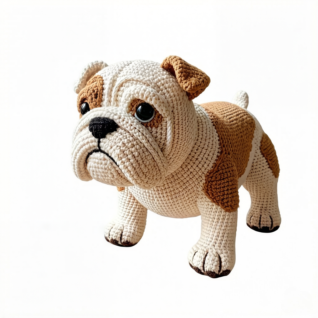 Bulldog Crochet Plush Kit for Beginners | DIY Amigurumi Stuffed Animal Set with Yarn, Hook & Step-by-Step Tutorial | Cute Handmade Gift for Dog Lovers-Hookcrafted