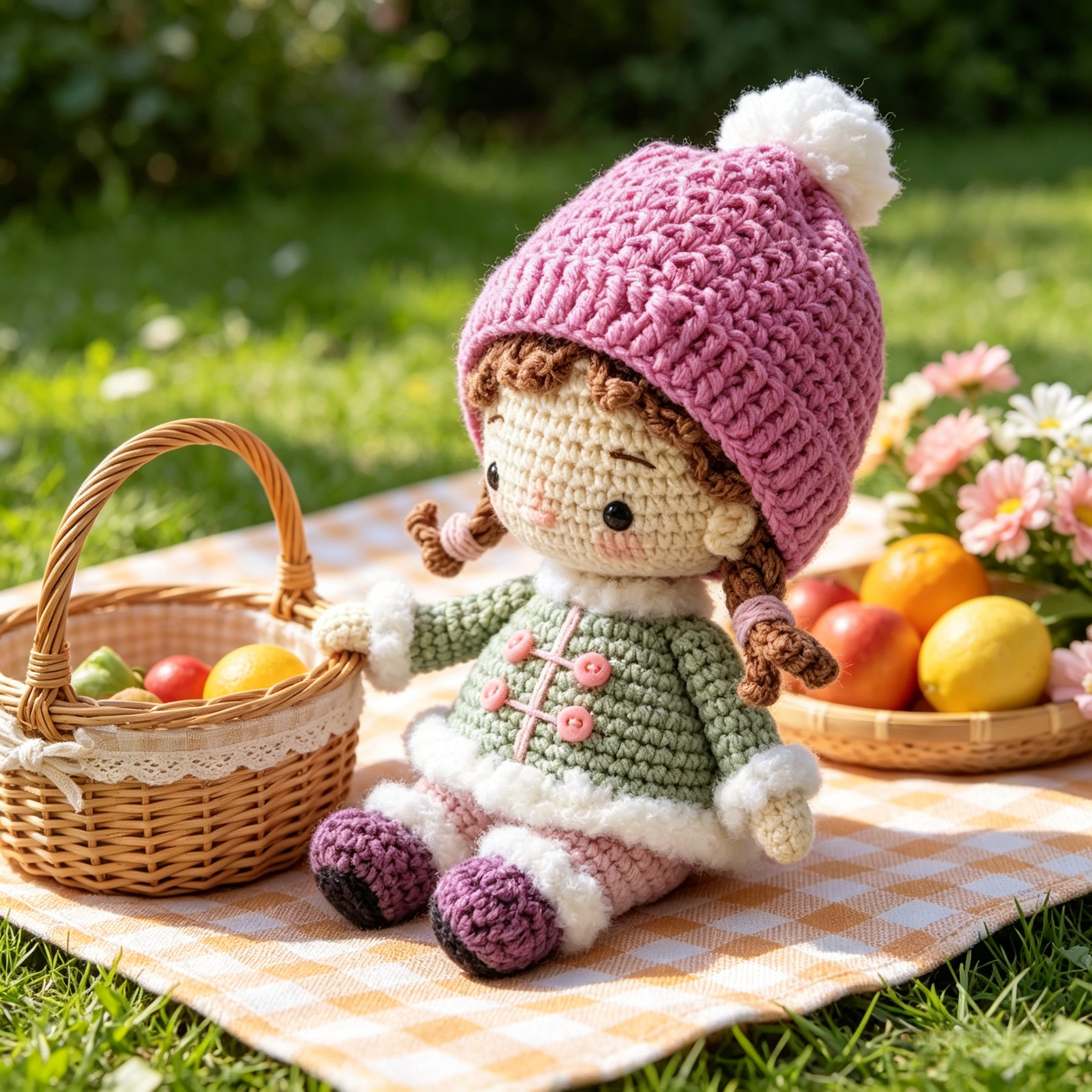 Winter Girl Crochet Plush Kit for Beginners | DIY Amigurumi Stuffed Doll Set with Yarn, Hook & Step-by-Step Tutorial | Cute Handmade Gift for Craft Lovers