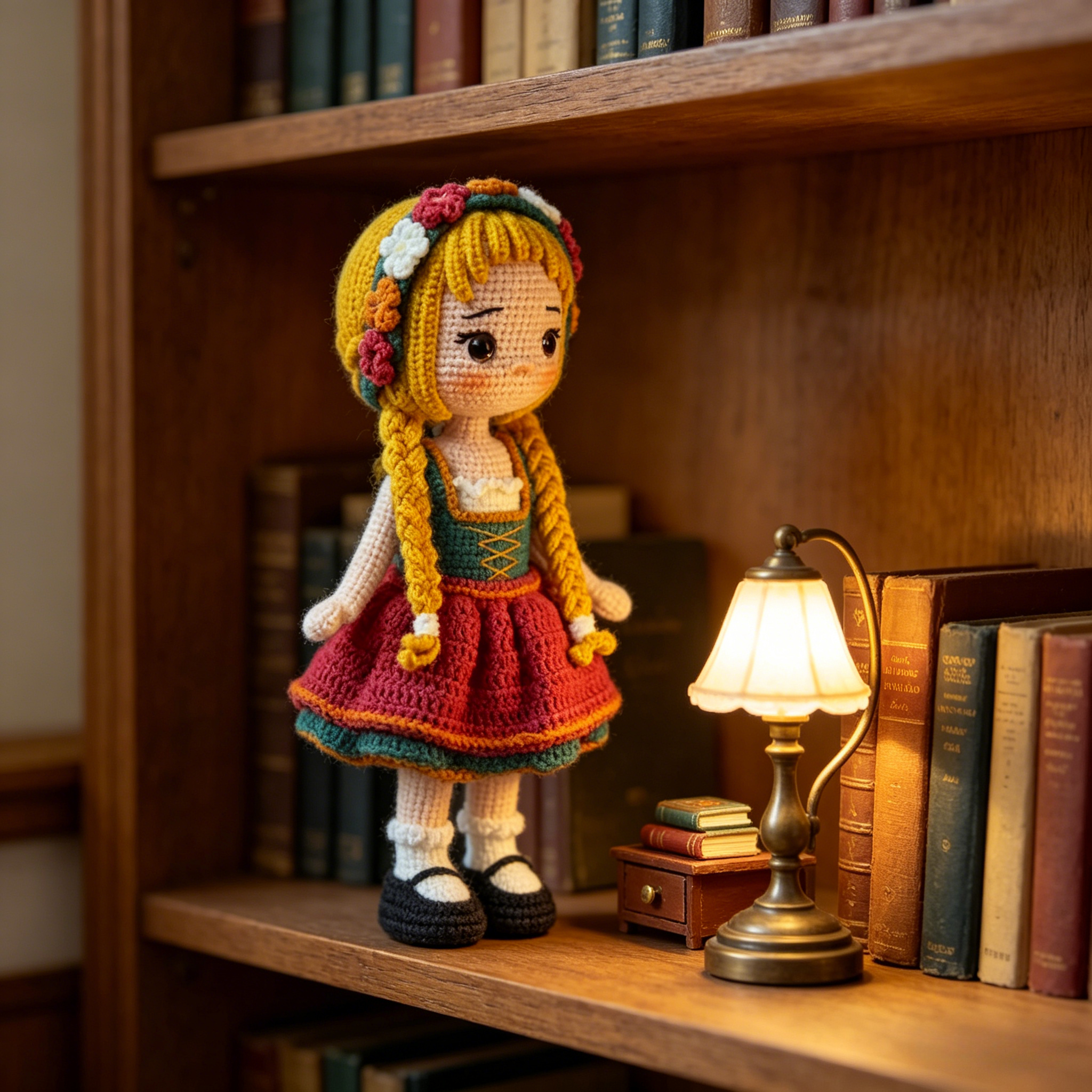 Traditional Folk Dress Girl Crochet Plush Kit for Beginners | DIY Amigurumi Stuffed Doll Set with Yarn, Hook & Step-by-Step Tutorial | Cute Handmade Gift for Craft Lovers