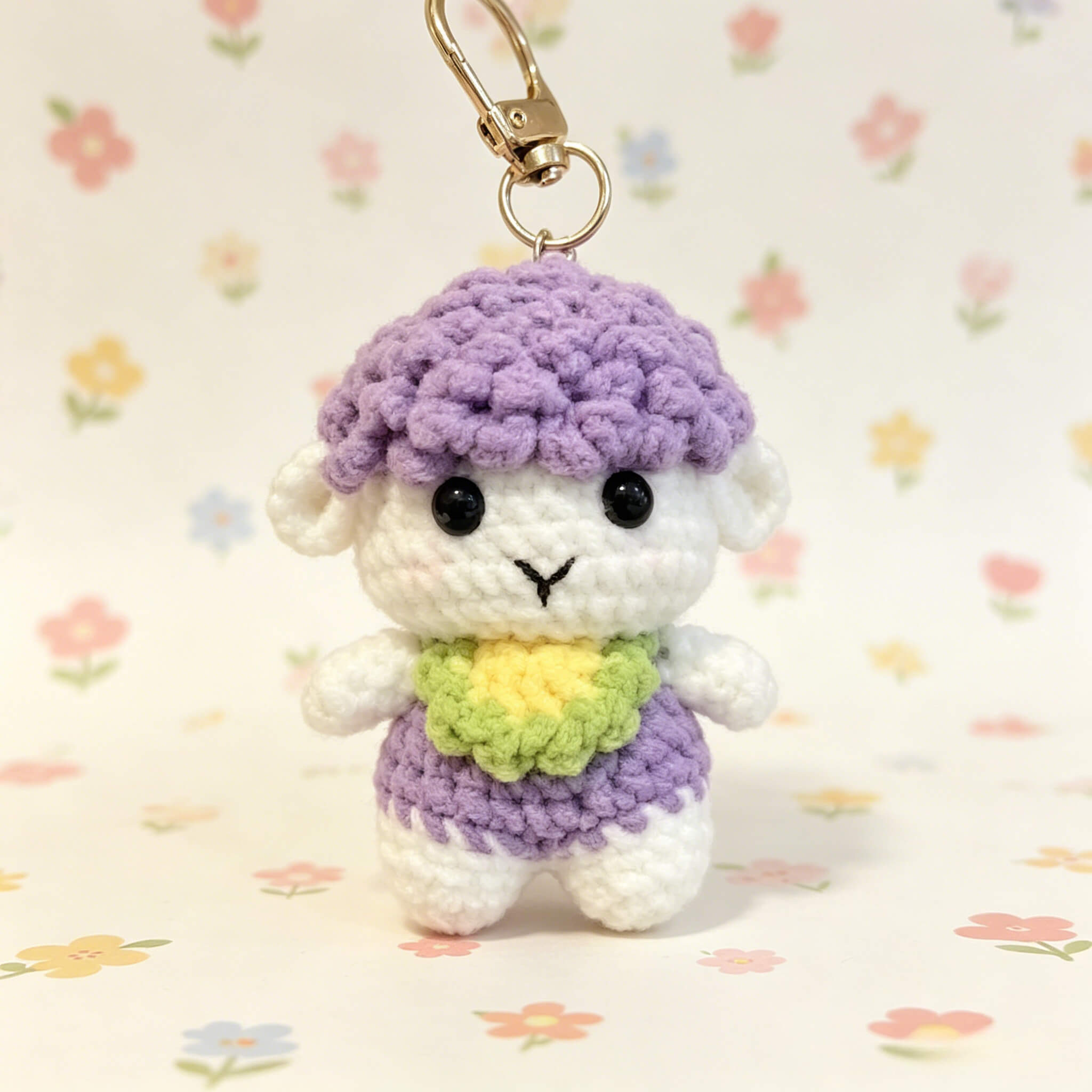 Cute Handmade Crochet Purple Lamb Keychain 🐑 | Kawaii Sheep Bag Charm