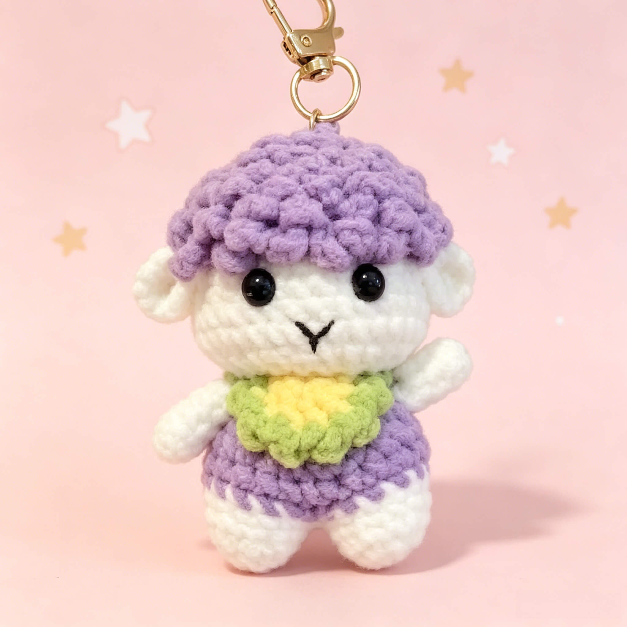 Cute Handmade Crochet Purple Lamb Keychain 🐑 | Kawaii Sheep Bag Charm