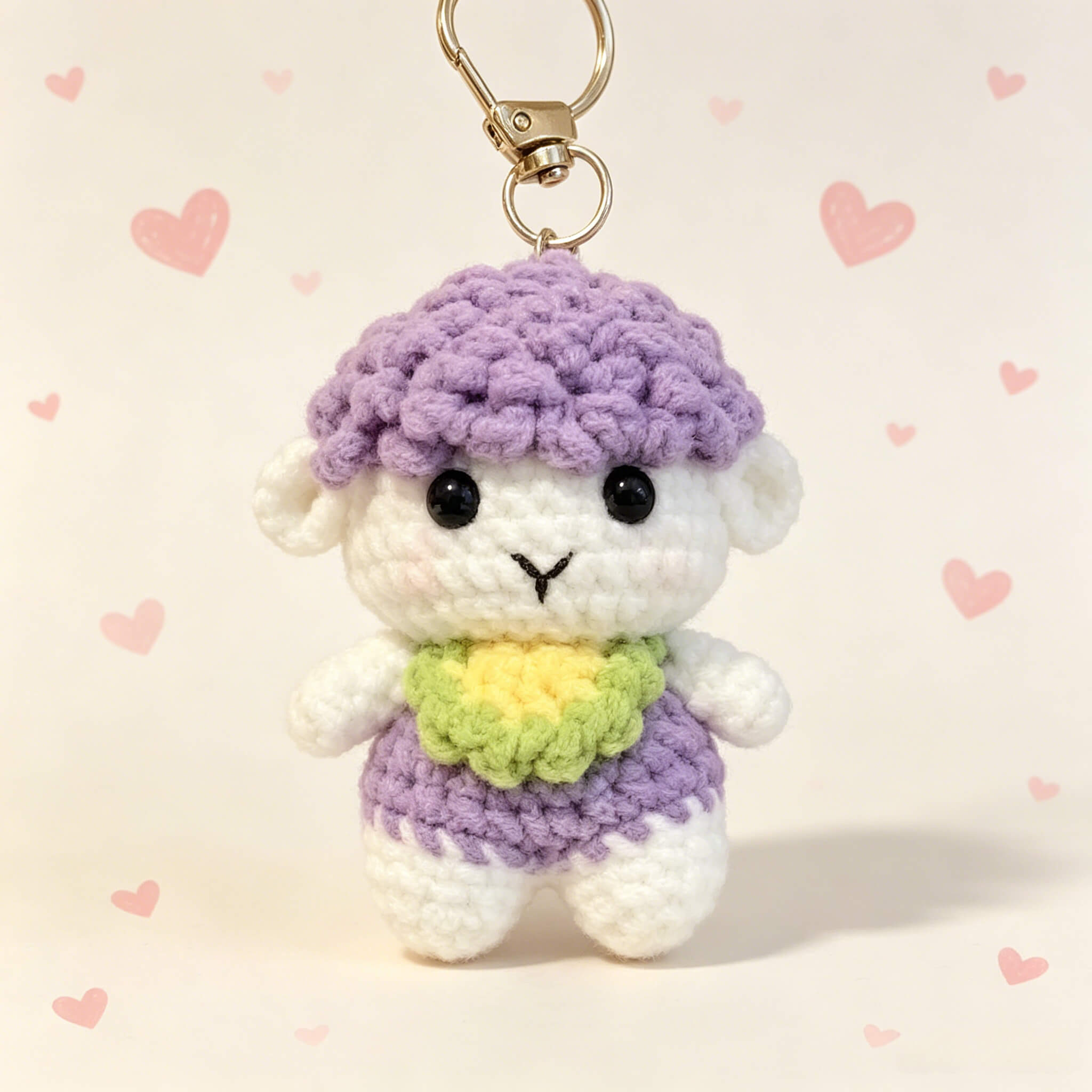 Cute Handmade Crochet Purple Lamb Keychain 🐑 | Kawaii Sheep Bag Charm