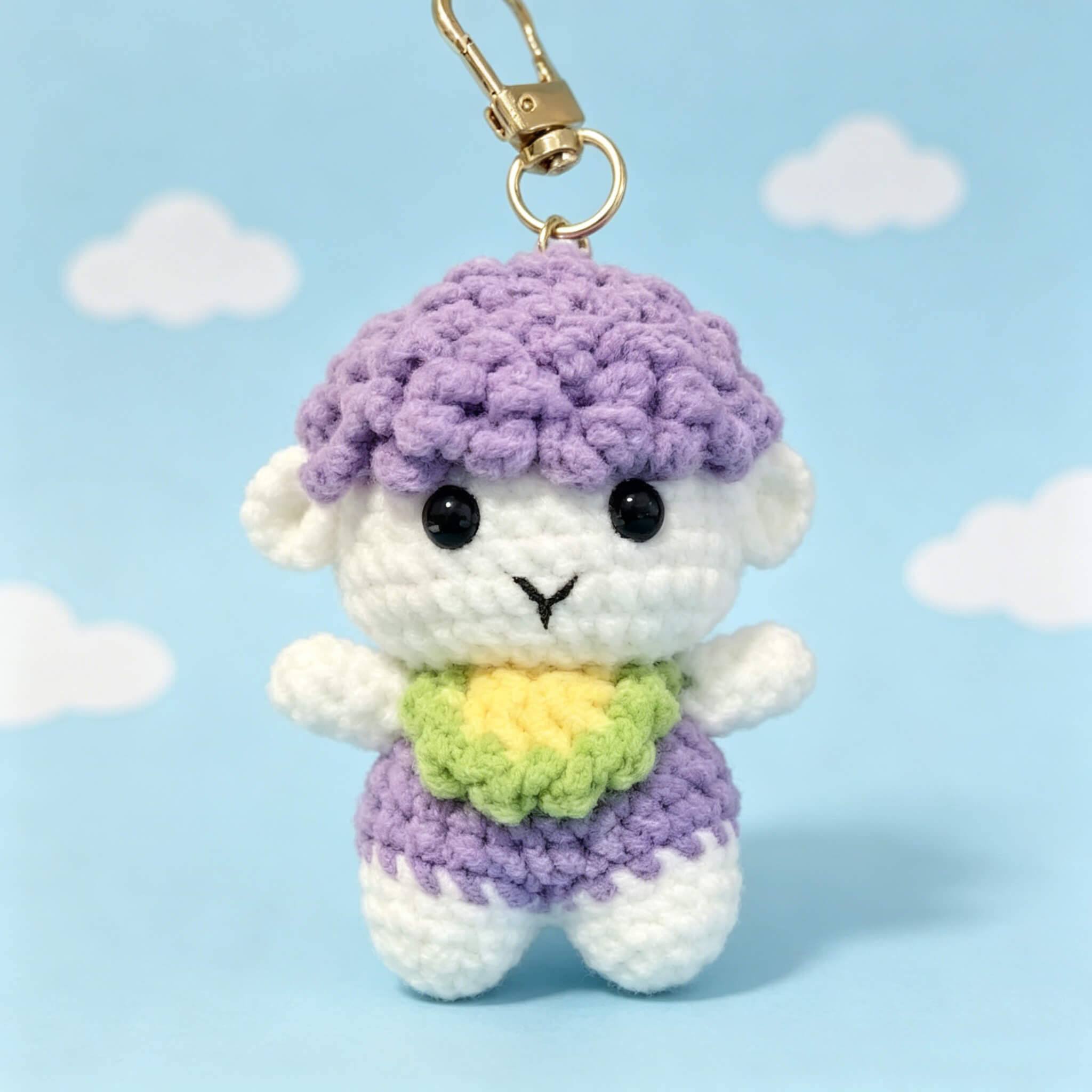 Cute Handmade Crochet Purple Lamb Keychain 🐑 | Kawaii Sheep Bag Charm