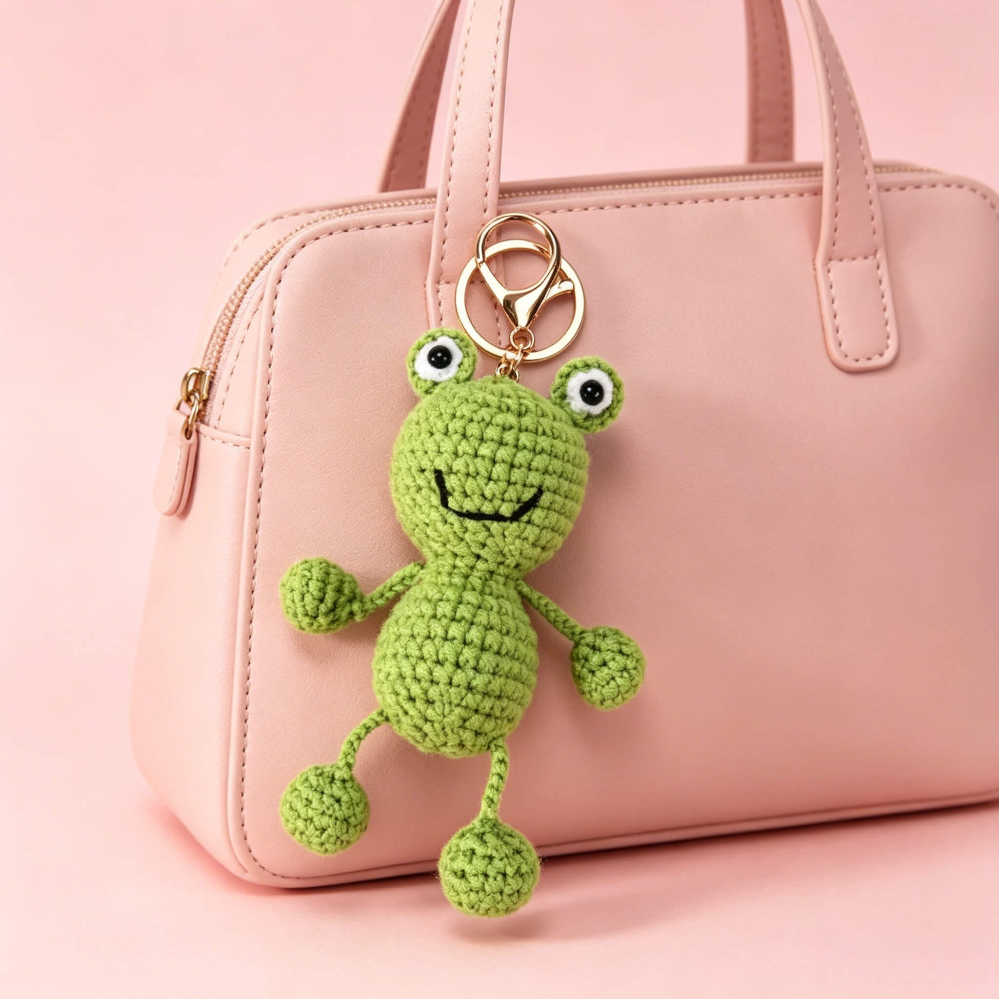 Handmade Crochet Frog Keychain 🐸 | Cute Amigurumi Frog Bag Charm