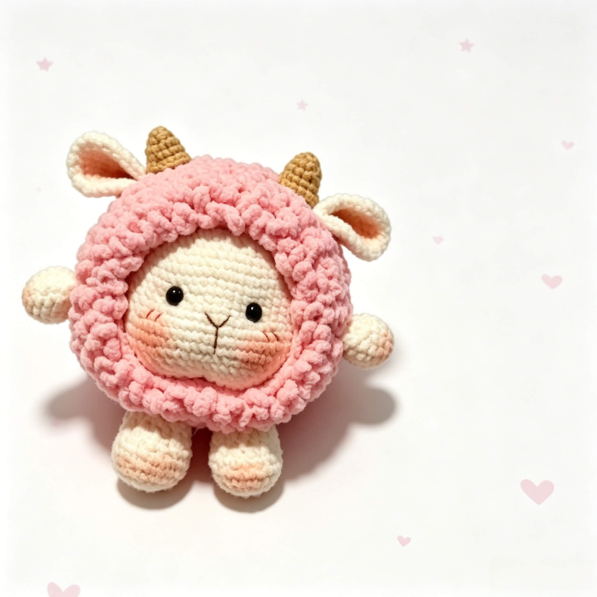 Handmade Crochet Pink Sheep Amigurumi Doll 🐑 | Cute Fluffy Lamb Plush