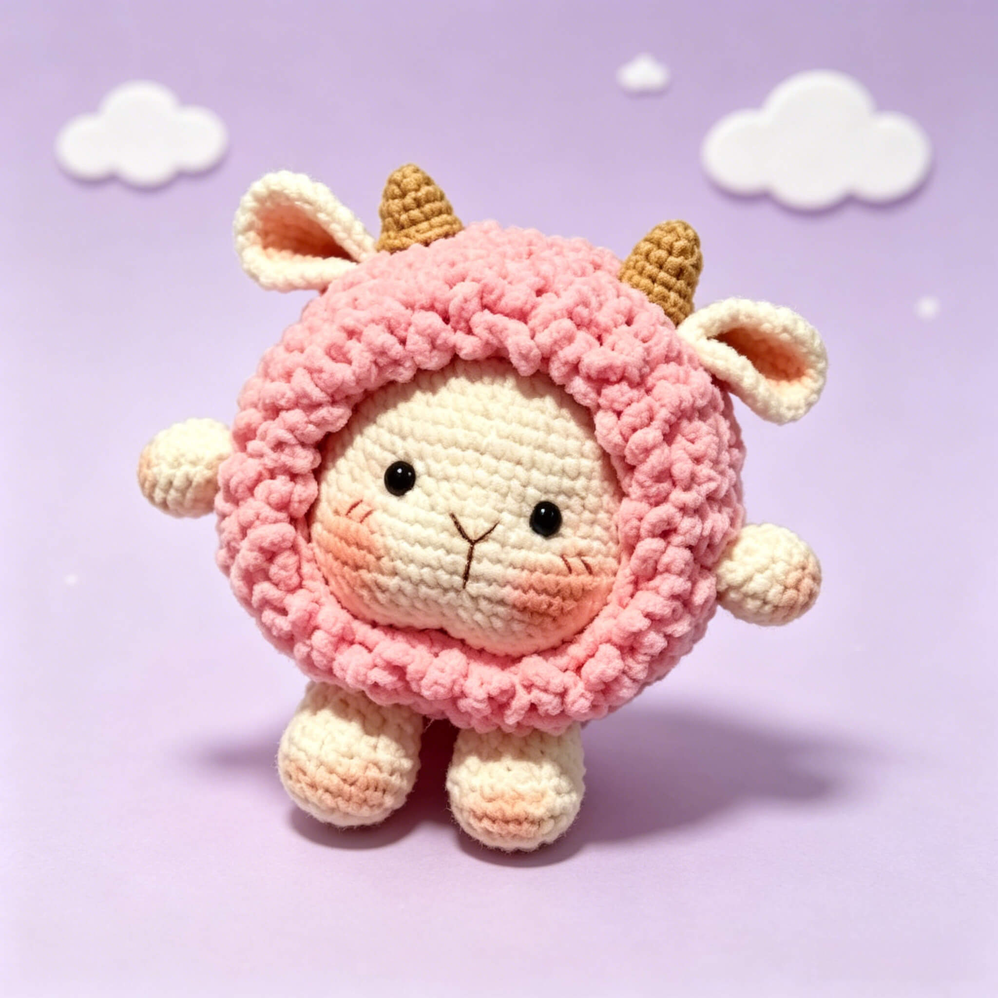 Handmade Crochet Pink Sheep Amigurumi Doll 🐑 | Cute Fluffy Lamb Plush