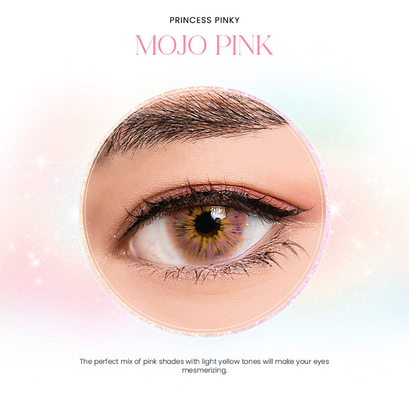 Princess Pinky Mojo pink with rich pink finish, pink shades and yellow patterns