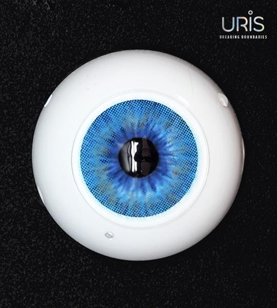 Preview of Uris Polaris Blue Colored Contacts on light eyes