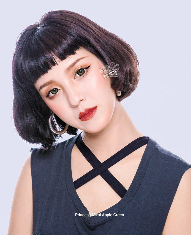 Princess Mimi Apple Green in model in short hair
