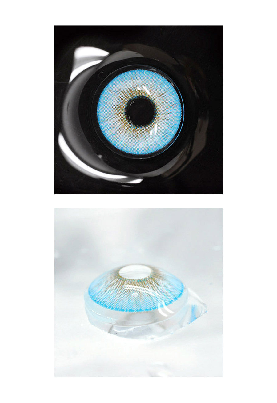 The most vivid frosted blue colored contacts for game cosplay