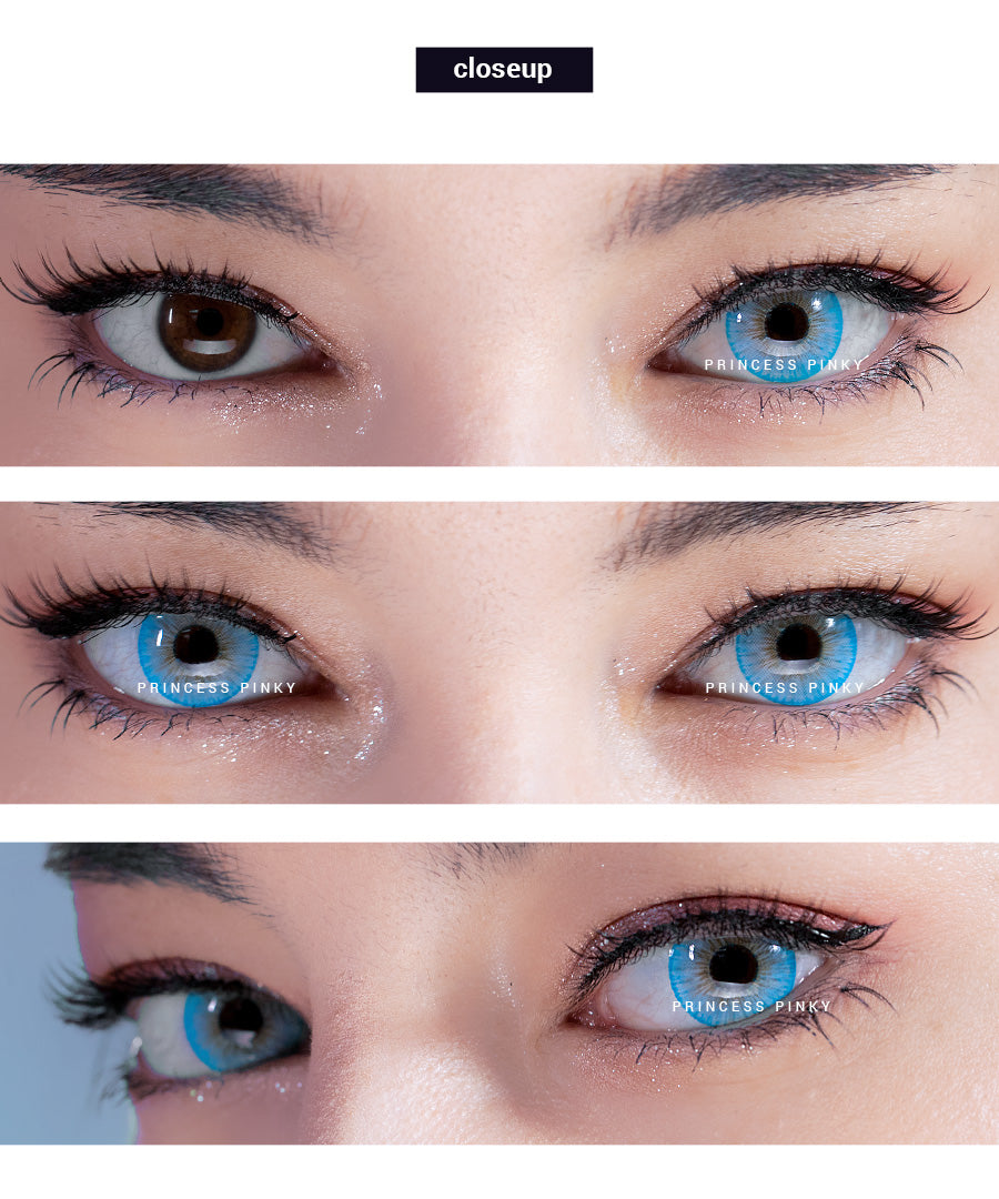 Before and After Amazing Eye Transformation with Princess Pinky Persona Colored contact lenses
