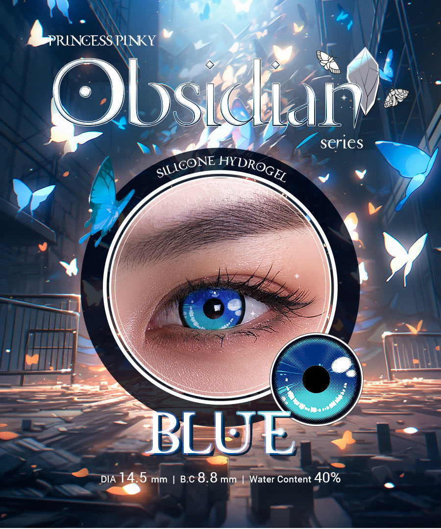 princess pinky obsidian blue colored contacts for cosplay