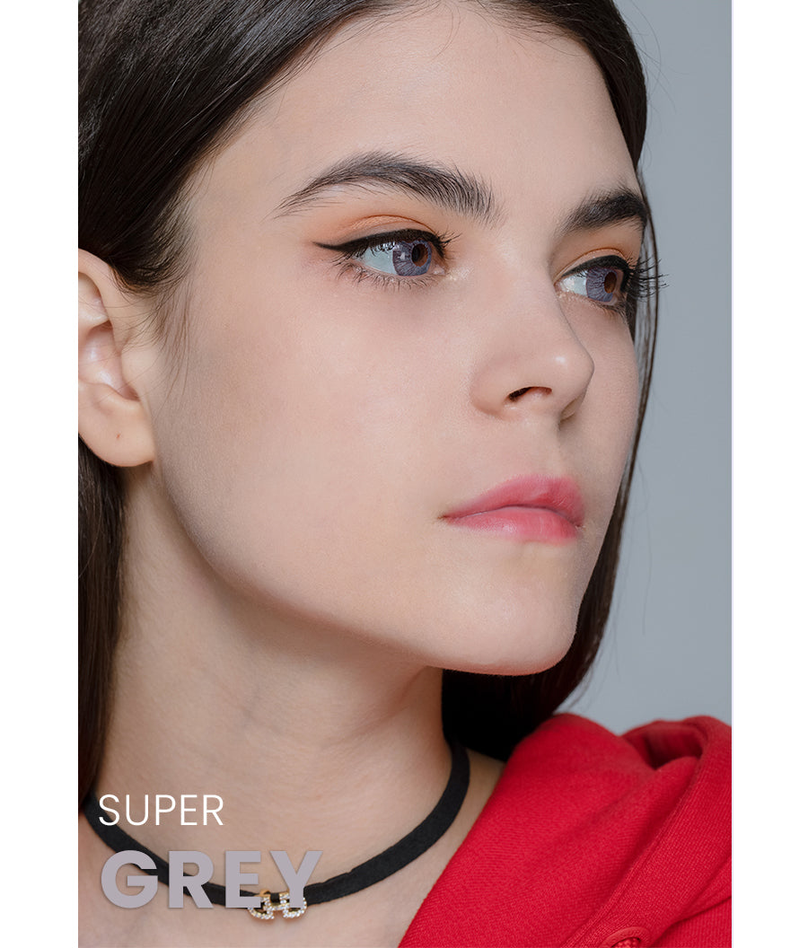 Super Series Grey colored contact on model