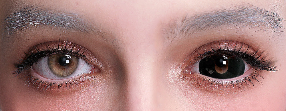 Medium Black sclera lenses on light eyes