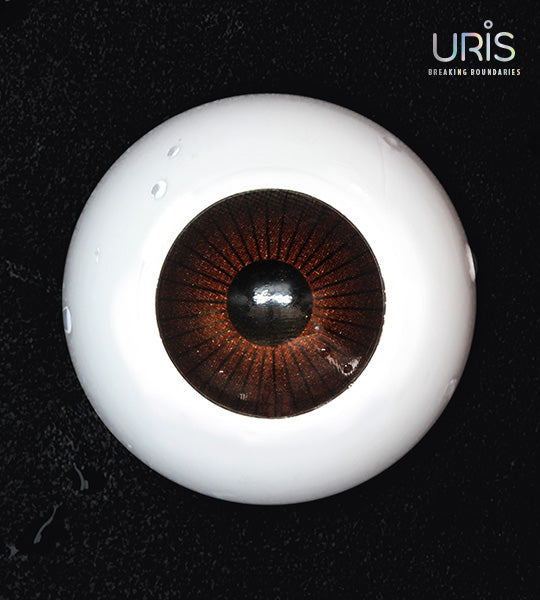 Preview of Uris Polaris Green Colored Contacts on dark brown eyes