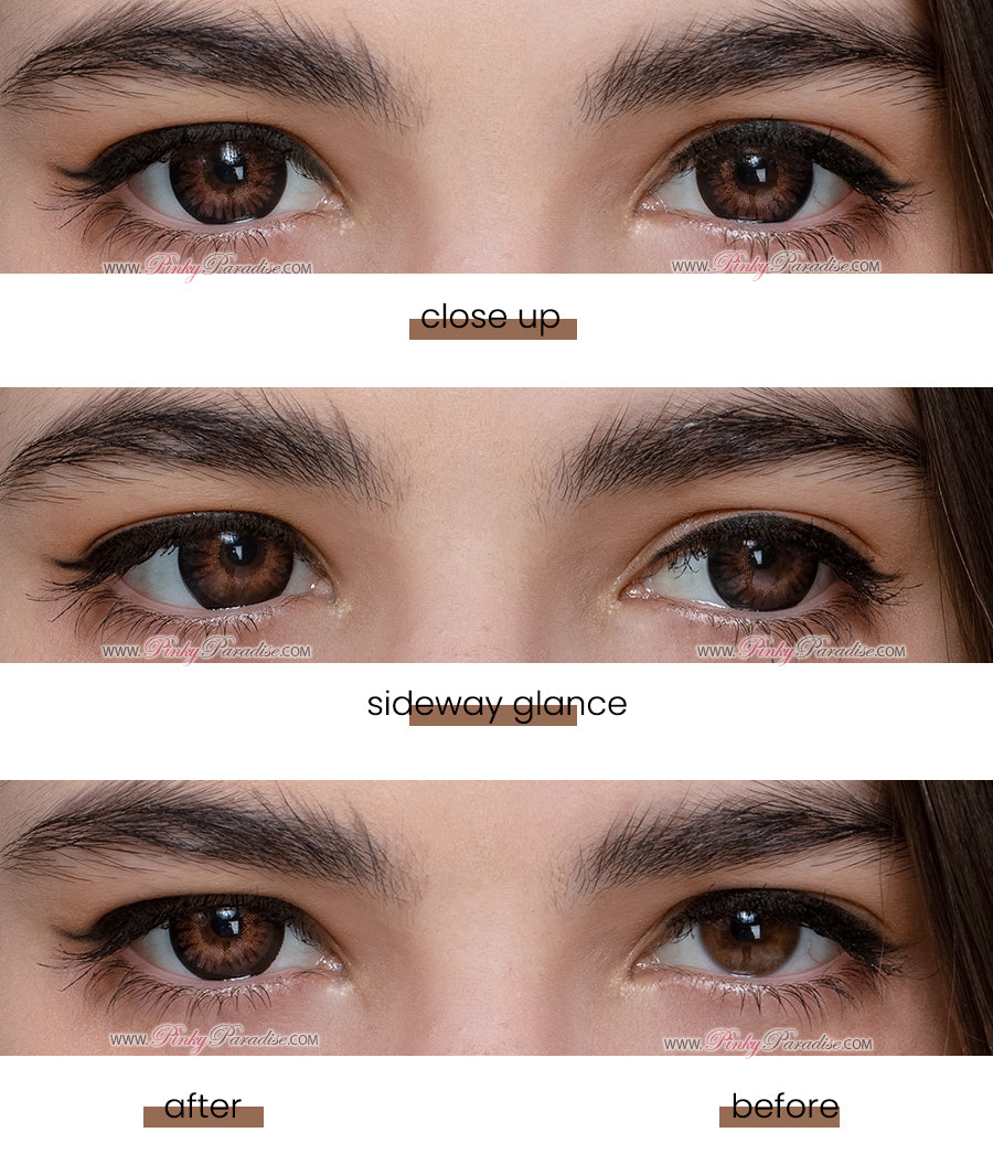 Princess Mimi  Chocolate Brown before and after