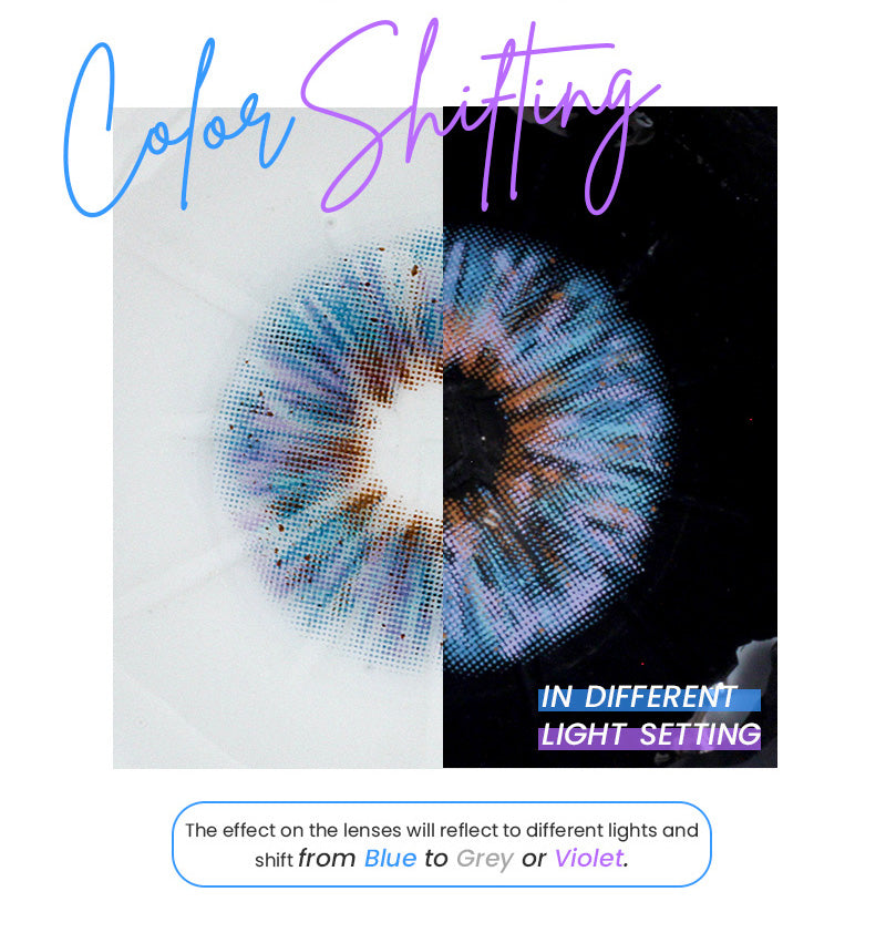 Princess Pinky Mojo Blue Color Shifting from Blue to Grey or Violet