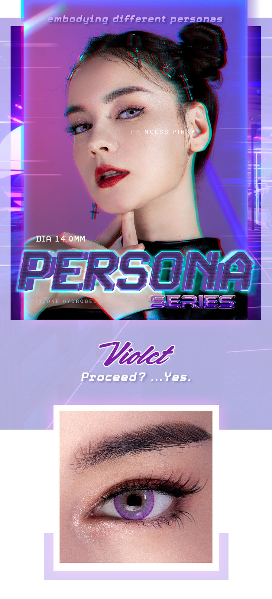 The most Vivid purple colored contacts for Party, Cosplay and Halloween Makeup