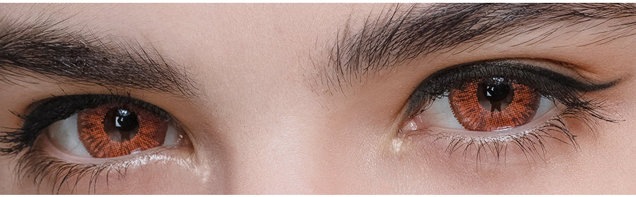 Super series brown colored contact close up