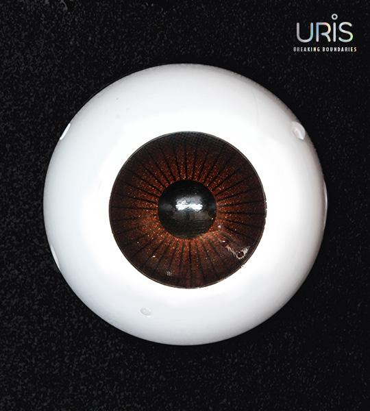 Preview of Uris Polaris Blue Colored Contacts on dark brown eyes