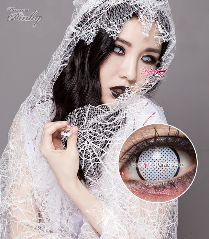 white mesh cosplay contacts