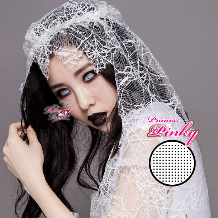 princess pinky cosplay white mesh contacts