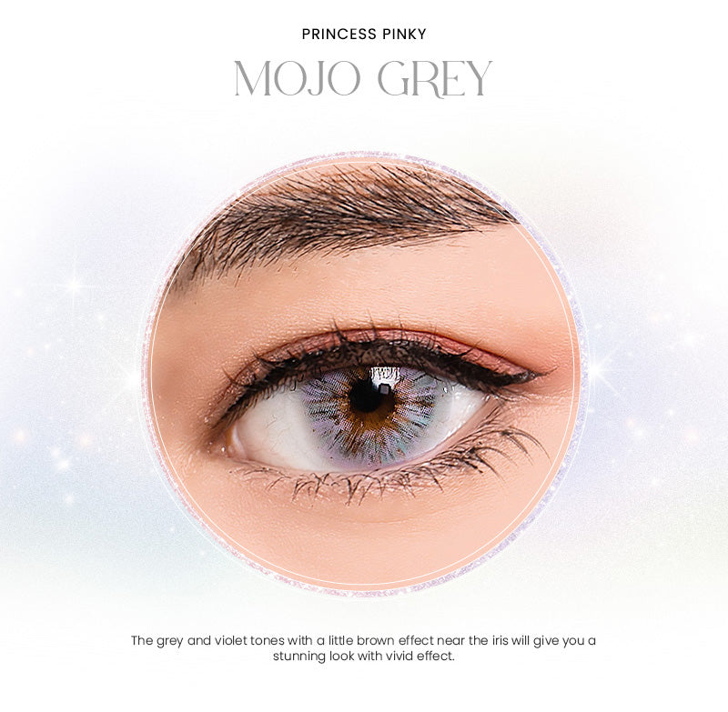 Princess Pinky Mojo grey with rich grey finish, grey shades and yellow patterns