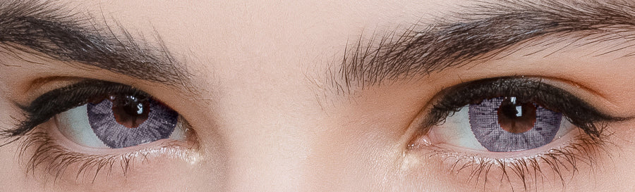 Super Series Grey colored contact close up