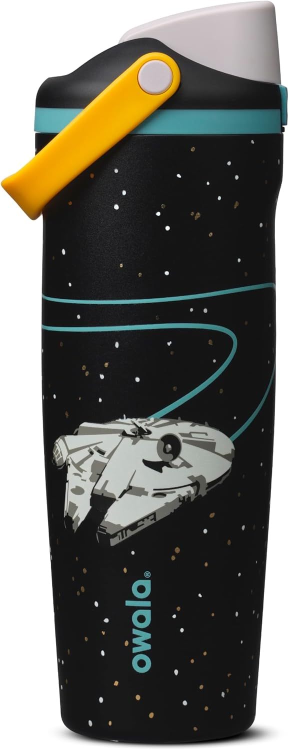 Owala Spiderman FreeSip Sway Insulated Stainless Steel Water Bottle with Two-Way Spout, Built-In Straw and Bucket Handle, School, and Sports, 30oz, BPA Free, Leak Proof, Swing of Things