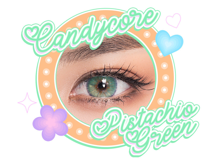 Close-up Princess Pinky Candycore Pistachio Green lenses
