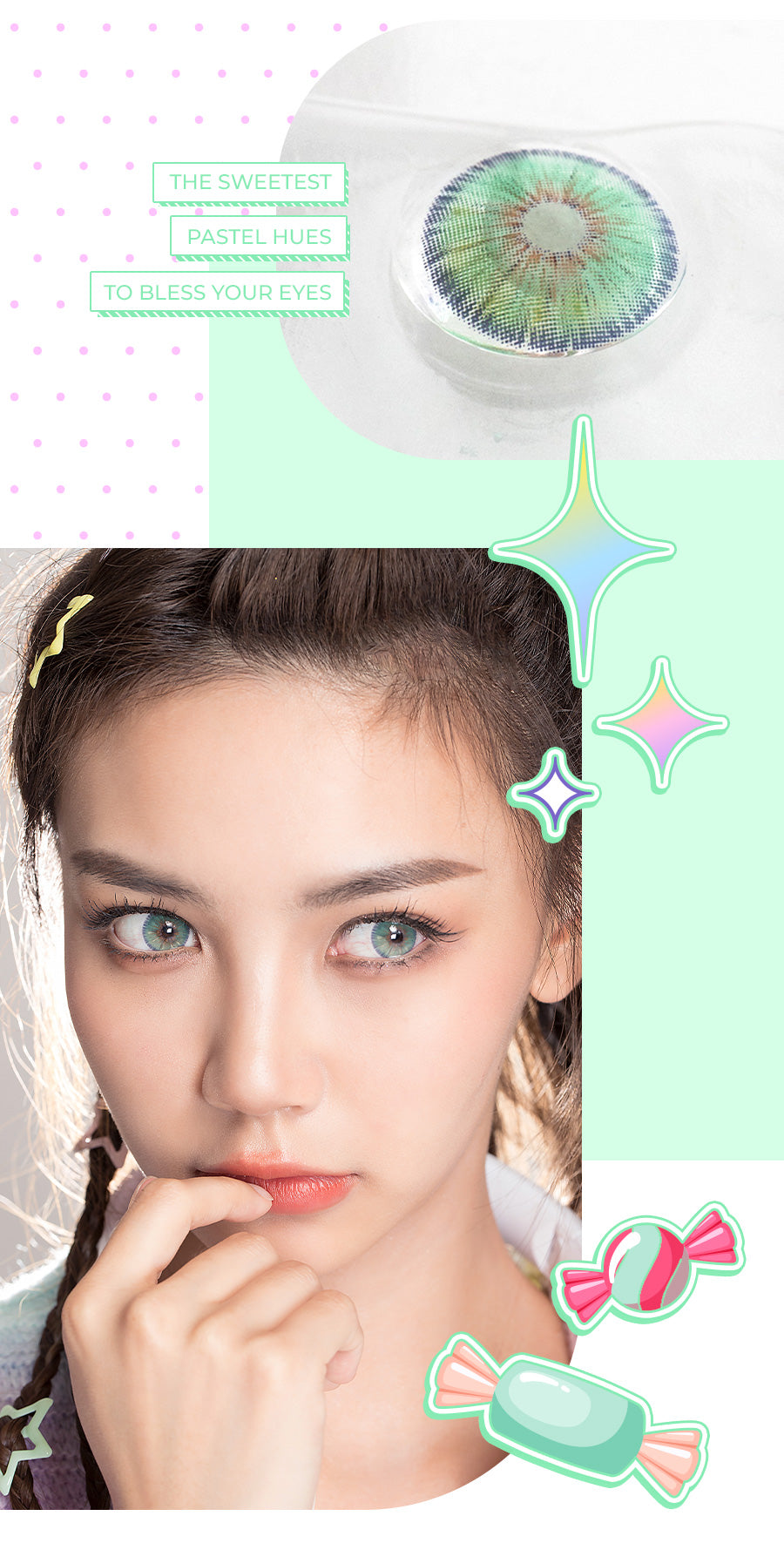 Sweetest pastel green eyes