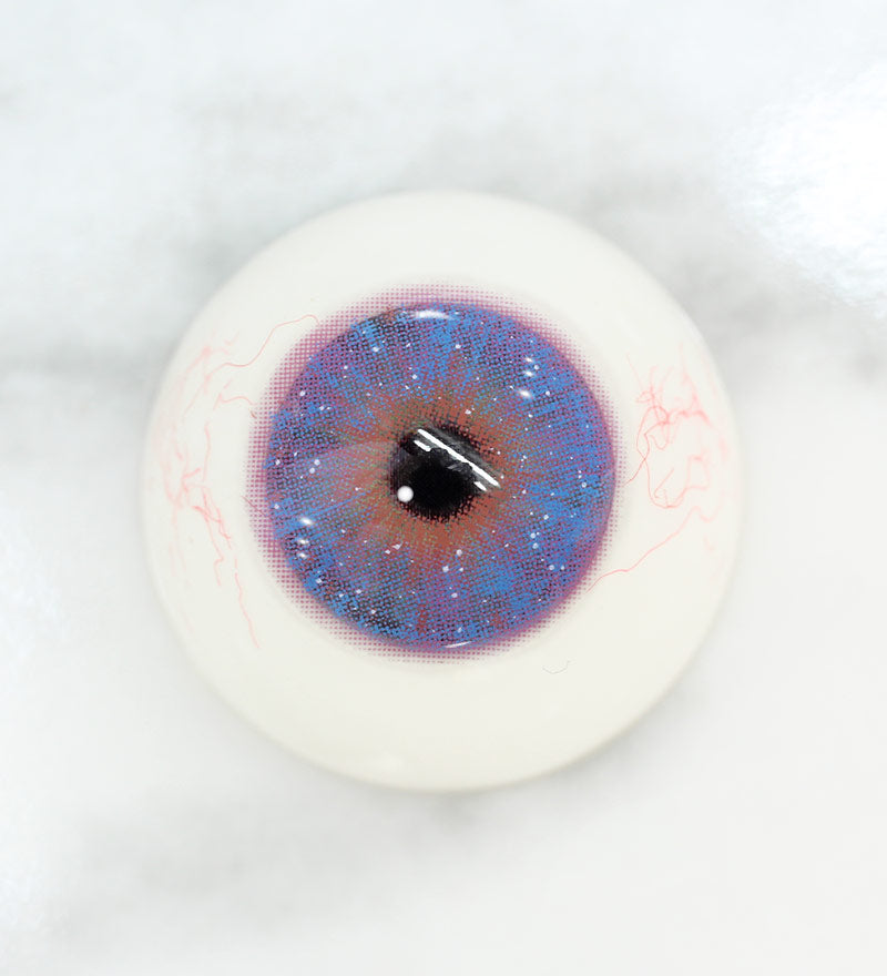 Uris Interstellar Violet colored contacts on Light eye