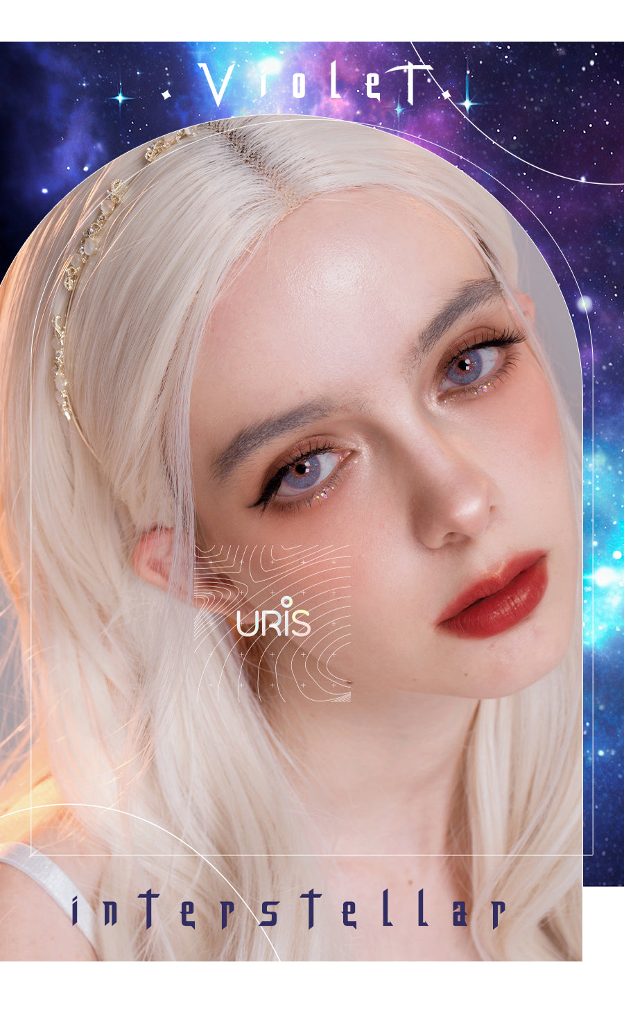 The most vibrant purple galaxy colored contacts