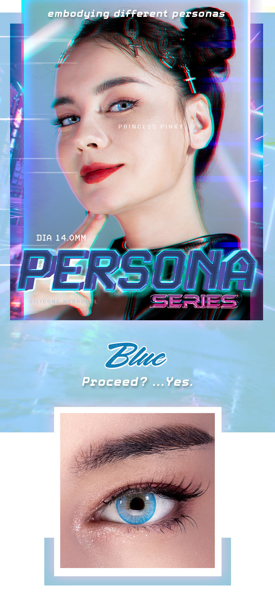 The brightest blue colored contacts for Party, Cosplay and Halloween Makeup