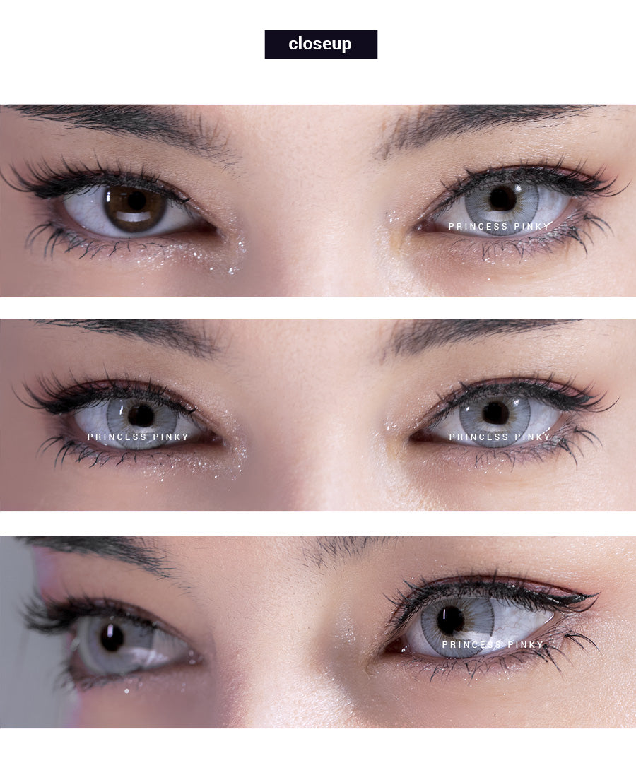 Before and After Amazing Eye Transformation with Princess Pinky Persona Colored contact lenses