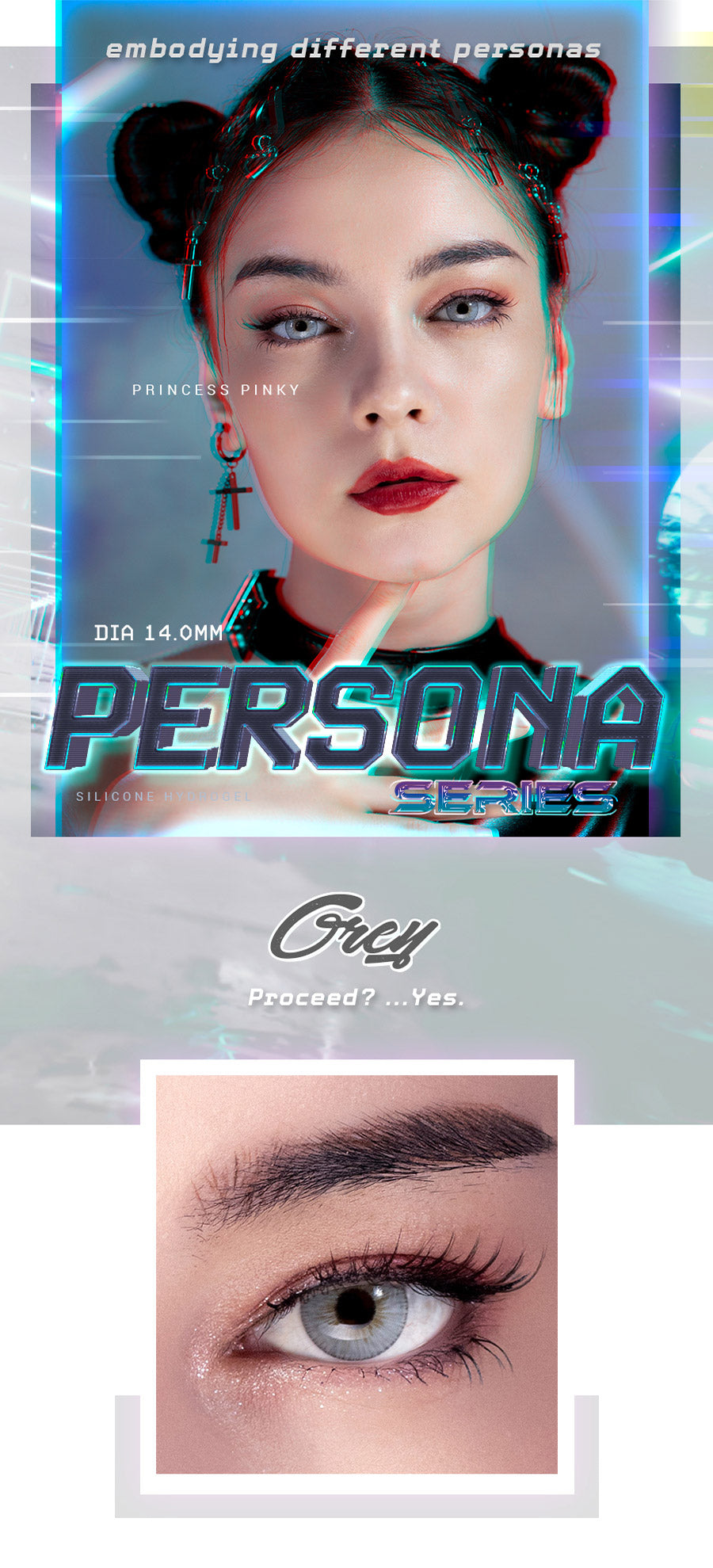 The most Vivid gray colored contacts for Party, Cosplay and Halloween Makeup