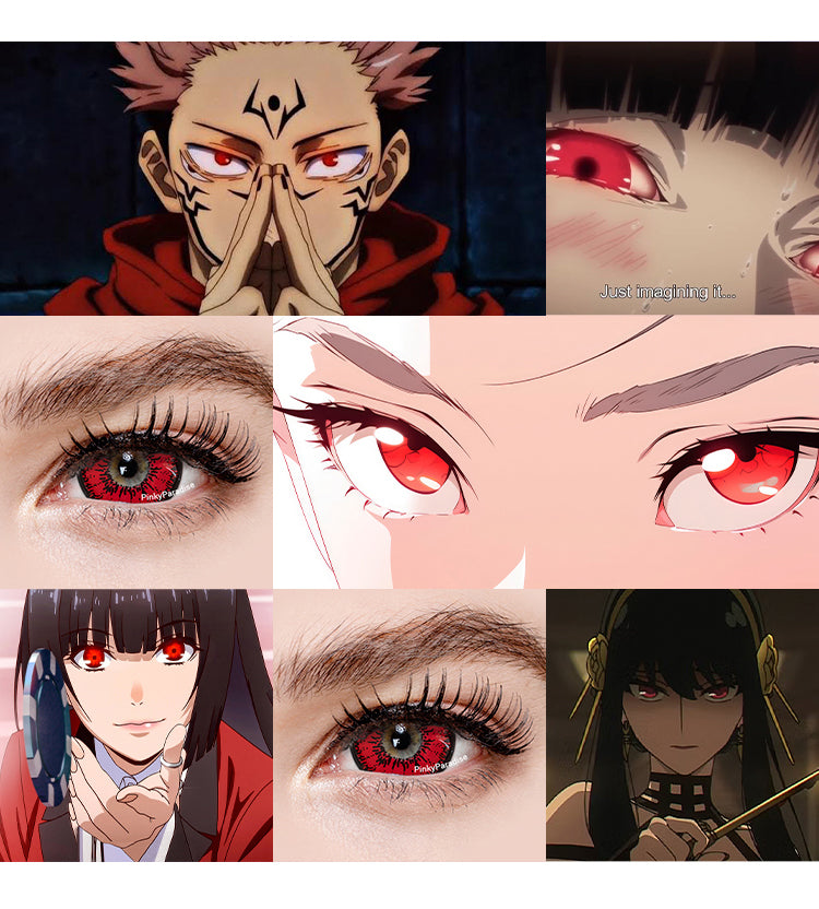 sukuna Yumeko Jabami Yor Forger red eye cosplay colored contact lenses