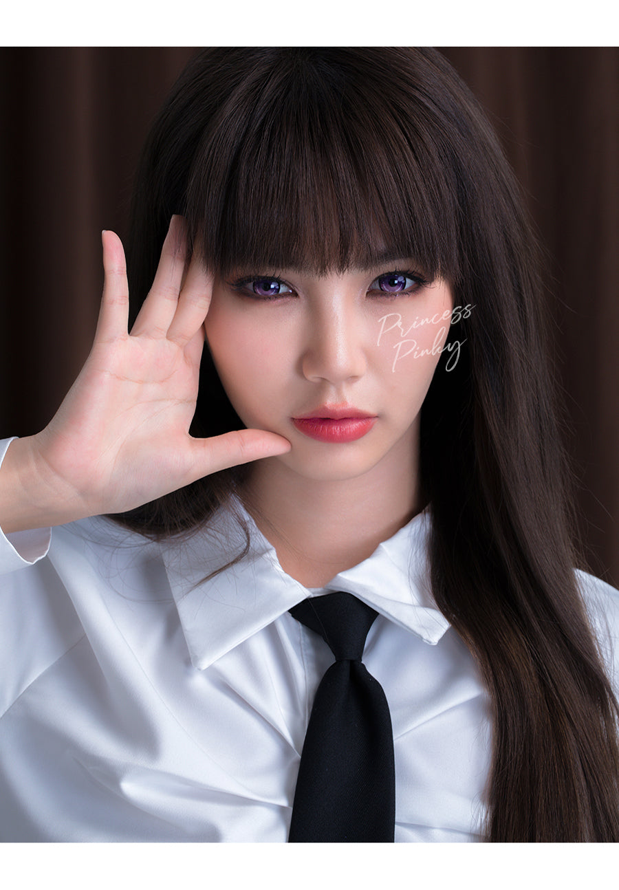 Bright and bold violet purple colored contact lenses for cosplay enchantment