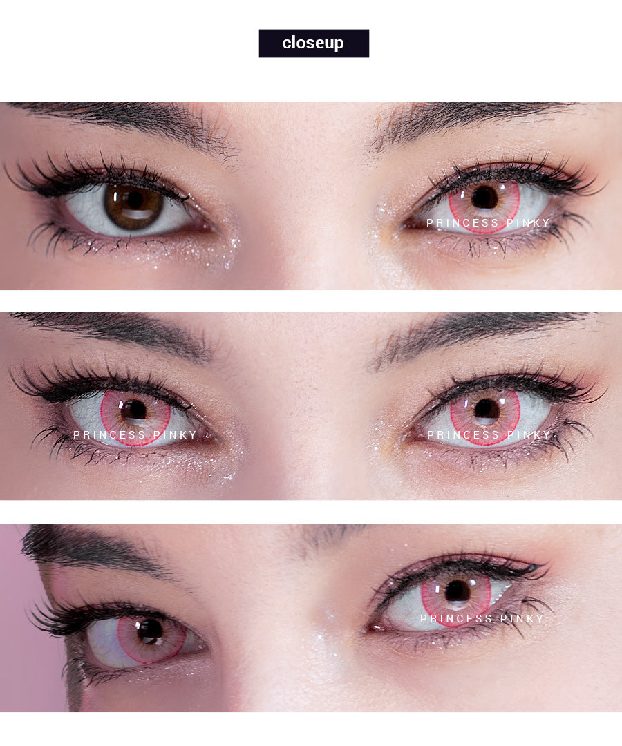 Before and After Amazing Eye Transformation with Princess Pinky Persona Colored contact lenses