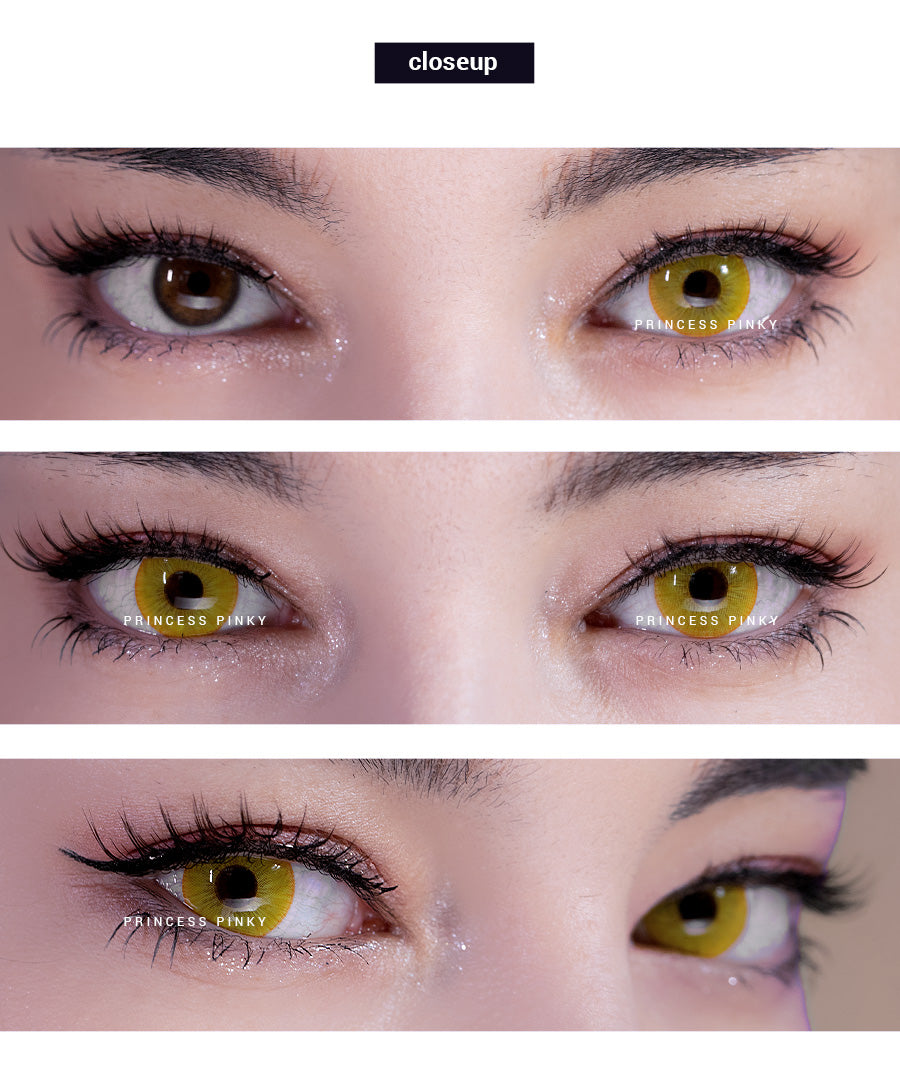 Before and After Amazing Eye Transformation with Princess Pinky Persona Colored contact lenses