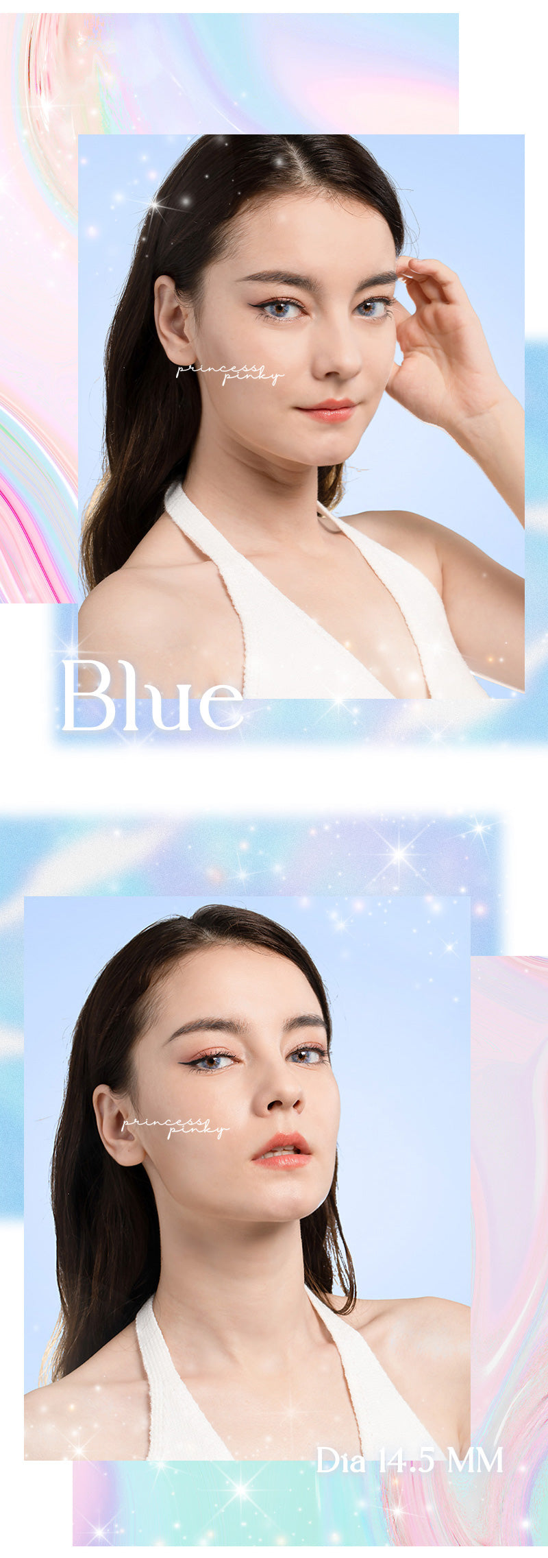 Princess Pinky Mojo Blue Color Contact Lenses