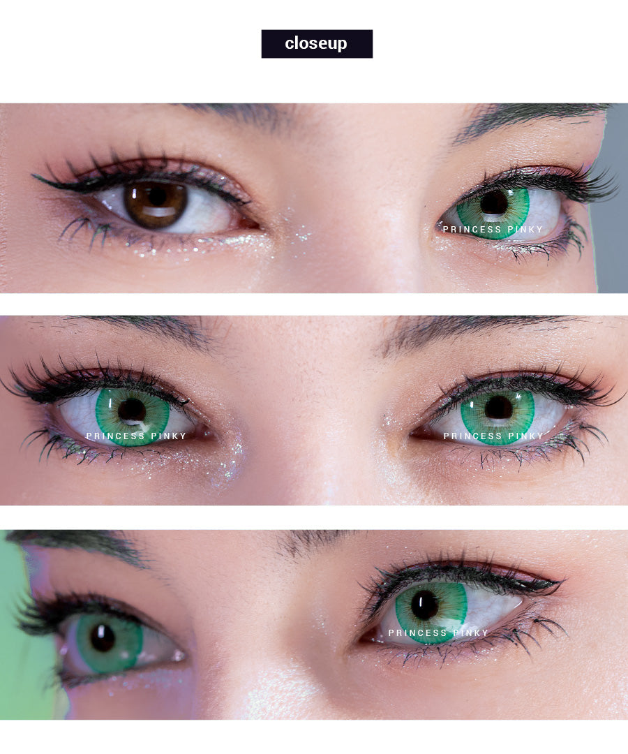 Before and After Amazing Eye Transformation with Princess Pinky Persona Colored contact lenses